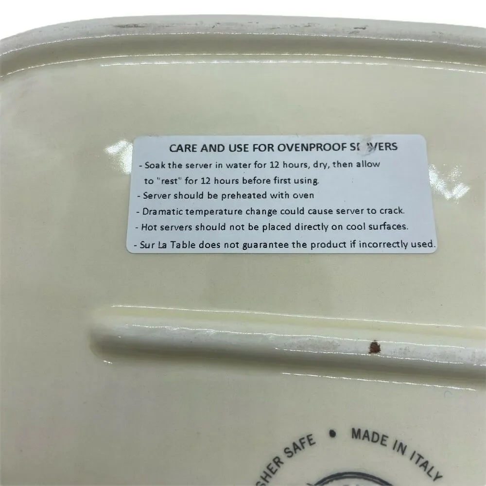 Sur La Table Casserole Serving Plate Beige Dishwasher Safe Fall Floral 13